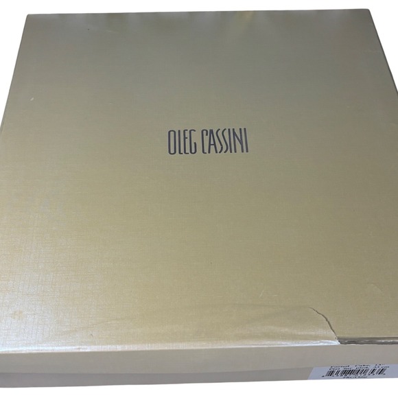 Oleg Cassini Crystal Yellow Diamond Footed Cake Stand Serving Platter 13" - Picture 10 of 11